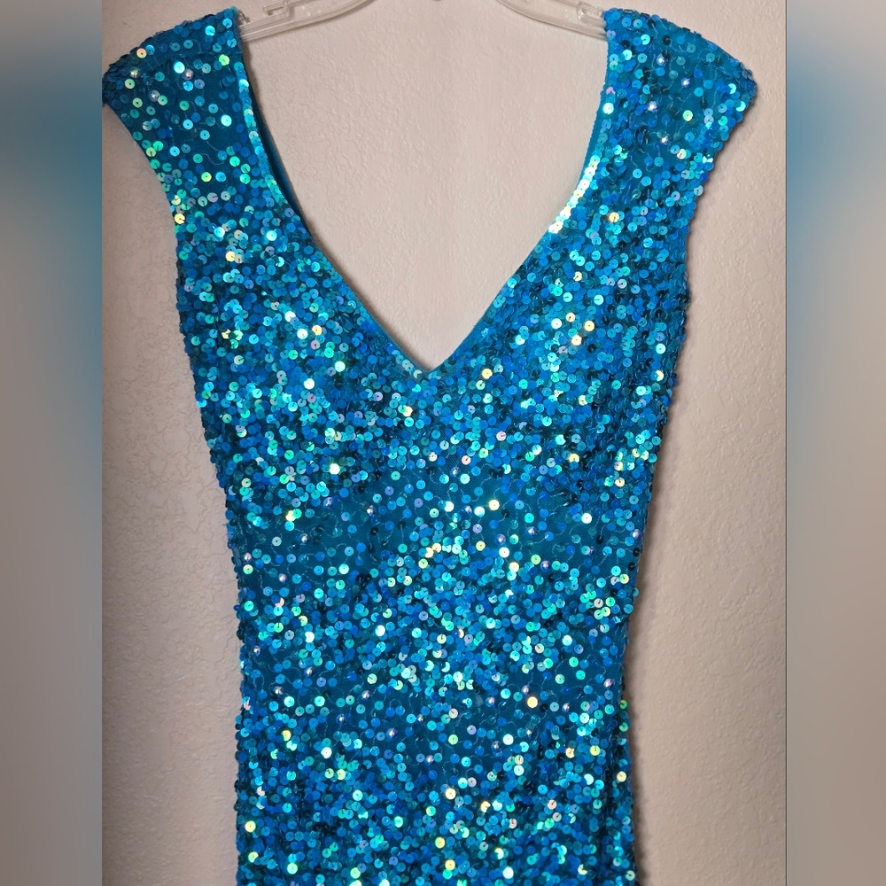 Sparkling Blue Sequin Dress